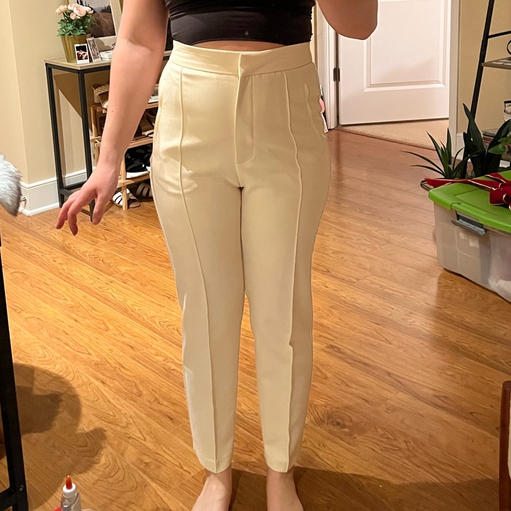 Cream Trousers Zara